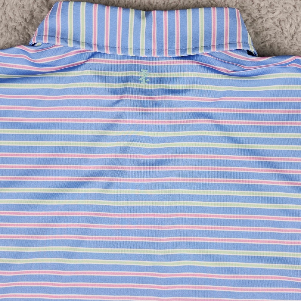 IZOD Polo Shirt Boys XL Blue Striped Short Sleeve Performance Golf Top IZSHB4KF - Picture 7 of 11